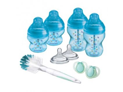 167538 tommee tippee sada kojeneckych lahvicek c2n anti colic s kartacem blue