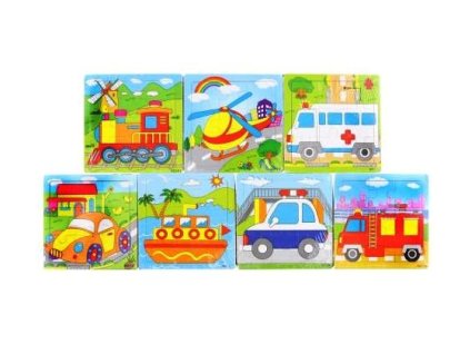 168420 detske drevene puzzle doprava 10ks mix druhy
