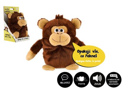 00120018 opicka tonicka opakujici vety plys 18cm na baterie se zvukem