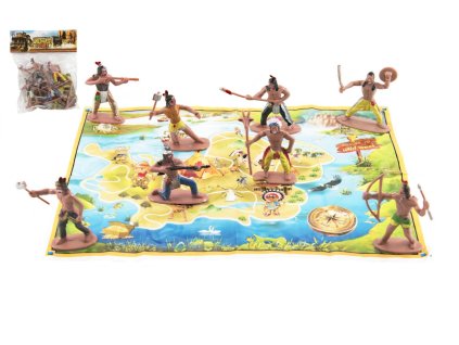 00312966 figurky indiani s mapou plast 6cm v sacku