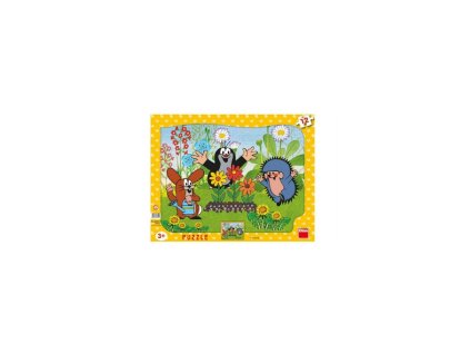 169578 dino puzzle deskove tvary krtek zahradnik 36x28cm 12 dilku