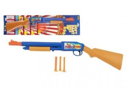 brokovnice pistole plast 3 naboje na prisavky 48cm na karte 1