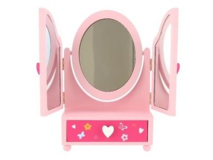 zrcadlo sperkovnice princess 3 dilne zasuvka drevo 1