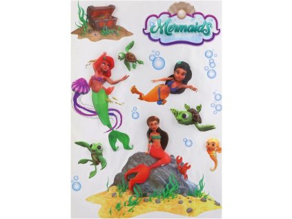 000000047534 MERMAIDS Samolepky na zeď mořská panna XXL 1