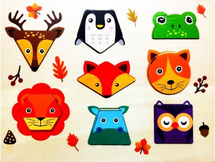 wooden hand drevena vkladacka 3d zviratka s tvary