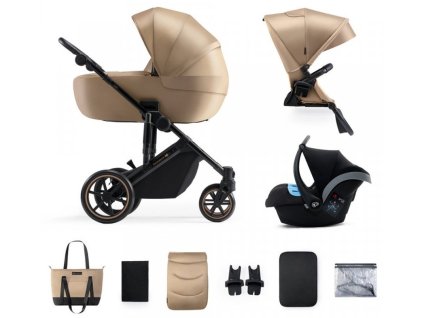 kinderkraft select prime 2 sandrose beige premium 3v1 kocarek kombinovany