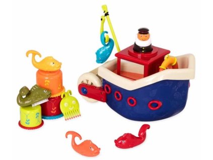 B Toys Loď s kapitánem Fish & Splish do vany a vody 18m