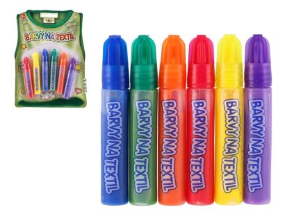 smt creatoys barvy na textil zakladni 6ks na karte 15x20cm