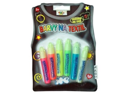 smt creatoys barvy na textil svitici ve tme 6ks na karte 14x20cm