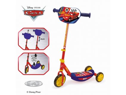 18928 smoby kolobezka trikolova cars 3 wheels scooter vyskove nastavitelna 67 70 cm