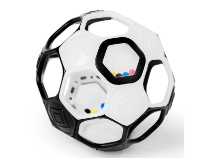 16907 6 BRIGHT STARTS OBALL Hračka Oball RATTLE GOALS black white