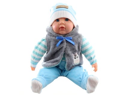 Miminko velké 49 cm kluk ZEBRA tyrkys