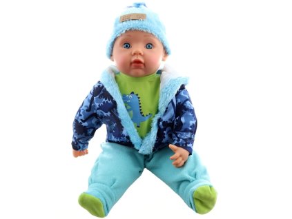 Miminko velké 49 cm kluk DINO modrý