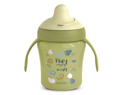 SUAVINEX Nerozlitný hrníček BEAR 200 ml ZELENÝ