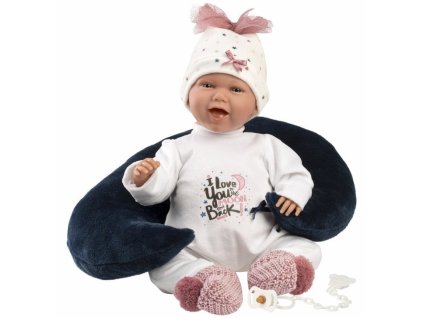 Llorens 74050 NEW BORN realistická panenka miminko se zvuky a měkkým látkovým tělem 42 cm