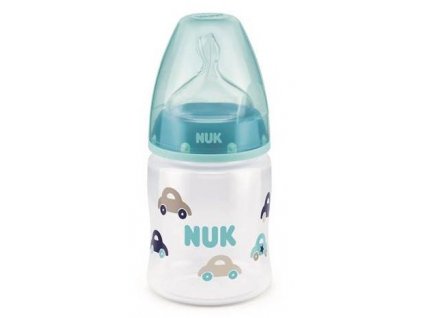 NUK FC Kojenecká lahev 0-6m PP 150ml - MODRÁ auta