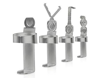 reer univerzalni drzak na lahve ovalny s 3 uchyty kocar auto kolo pasek silver