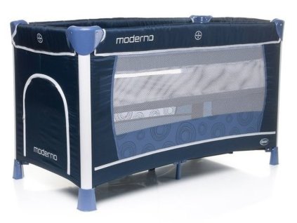 4BABY MODERNO NEW Cestovní postýlka s výbavou Navy blue