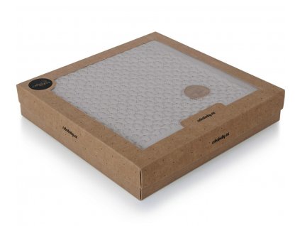 CEBA BABY Pletená dětská deka 90x90cm vzor ROZETY - GREY šedá (krabice)