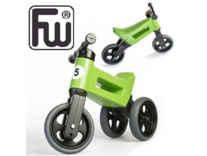 2284 odrazedlo funny wheels rider sport zelene 2v1 vyska sedla 28 30cm nosnost 25kg 18m