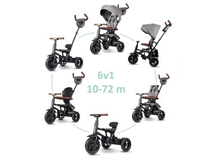 qplay detska trikolka rito deluxe grey 6 v 1 vek 10 72 mesicu