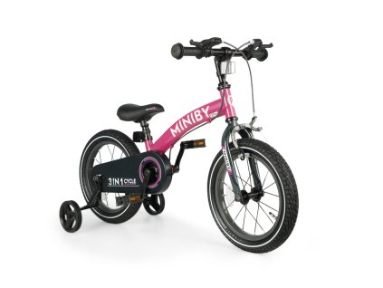 QPLAY Dětské kolo MINIBY 3v1 Pink