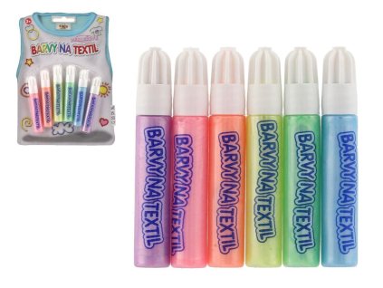 smt creatoys barvy na textil perletove 6ks na karte 14x20cm