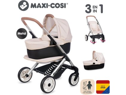 smoby 253122 maxi cosi kombinovany kocarek pro panenky bezovy