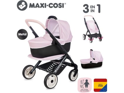 smoby 253121 maxi cosi kombinovany kocarek pro panenky pink ruzovy