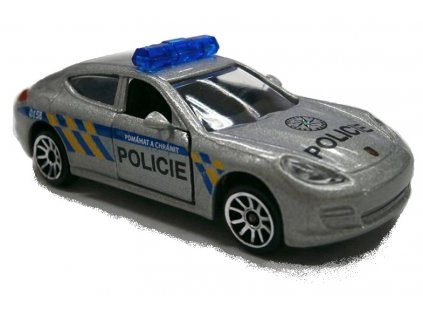 MAJORETTE Kovové policejní auto Porsche 7,5cm   volnoběh (na blistru)