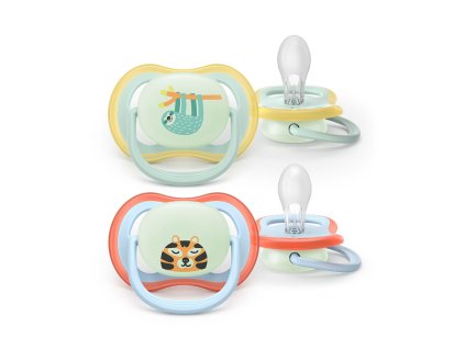 Philips AVENT Šidítko Ultra air noční 0-6m chlapec, 2ks