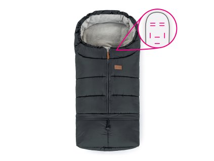 PETITE&MARS Fusak nastavitelný 3v1 Jibot Horizontal Charcoal Grey