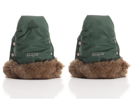 ZOPA Zimní rukavice na kočárek s kožešinou FLUFFY 2 Lake Green