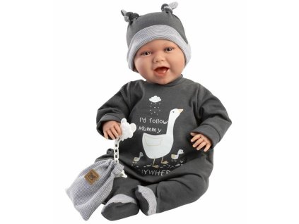 4 74107 Llorens 74107 NEW BORN realistická panenka miminko se zvuky a měkkým látkovým tělem 42 cm