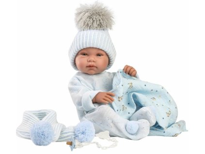 Llorens 84337 NEW BORN Chlapeček realistická panenka miminko s celovinylovým tělem 43cm