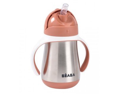 beaba hrnek termoizolacni s brckem nerez 250ml terracotta