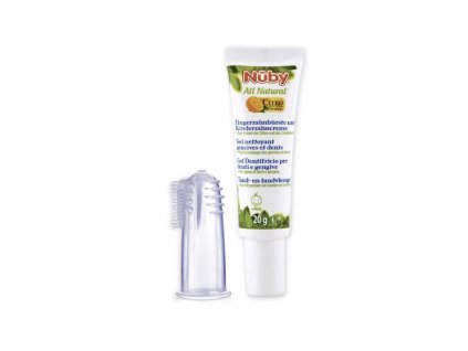 NUBY Zubní gel pro děti All Natural 20 g + kartáček na prst 4 m+