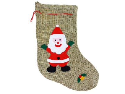 mikulasska puncocha santa claus rezna s dekorem 22 cm