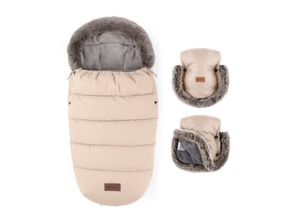 petite mars set zimni fusak comfy 4v1 rukavice na kocarek furry rose petal