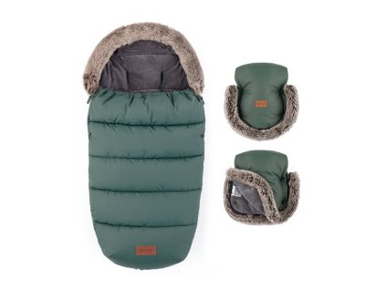 petite mars set zimni fusak comfy 4v1 rukavice na kocarek furry veritable khaki