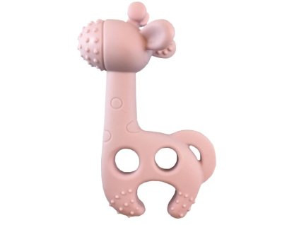 diaperchamp silikonove kousatko zirafa bite me raff old pink 3m