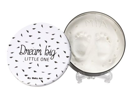 baby art plechovy ramecek na otisk magic box round black white