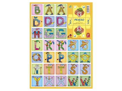 pexeso papirove abeceda spolecenska hra 32 obrazkovych dvojic