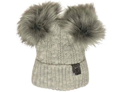 46 637 ajs zimni pletena cepice sova seda 2 ruz bambule