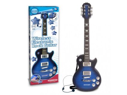 34207 bontempi rockova kytara elektronicka gibson s head setem modra