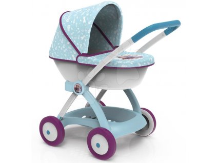 SMOBY 254147 Hluboký kočárek pro panenky do 42cm FROZEN Pram, 18m+ modrý