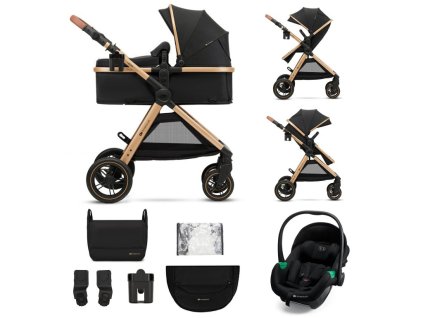 kinderkraft kocarek kombinovany 3v1 esme pro pure black s autosedackou