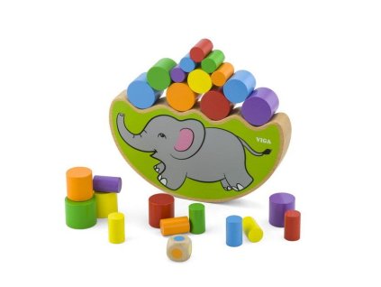 viga drevena hra sloni rovnovaha