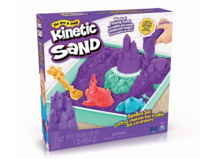 spin master kinetic sand krabice tekuteho pisku s podlozkou fialova