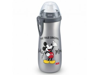 NUK FC Dětská lahev SPORTS CUP MICKEY 450ml - ŠEDÁ s bílou